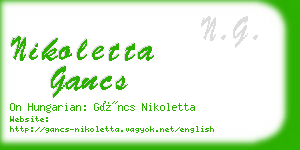 nikoletta gancs business card